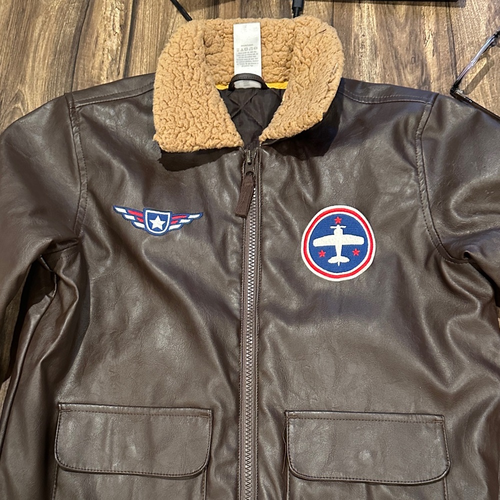 Gymboree Tan Aviator Jacket with Shearling Collar